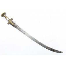 Antique Sword Handmade Old Damascus Faulad Wootz Steel Blade Brass Handle